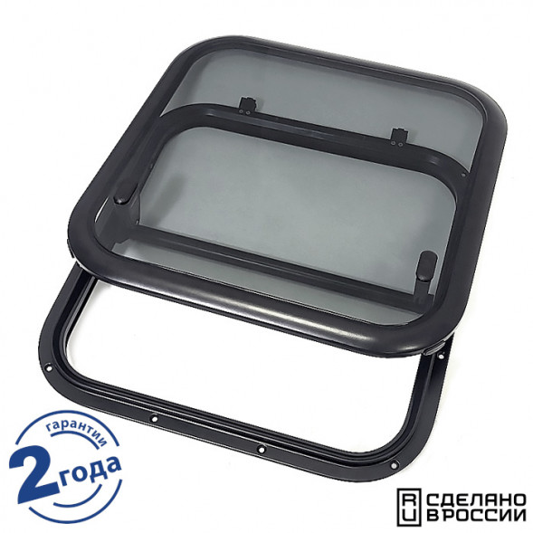 Люк палубный сдвижной Альбатрос 720x720 (черное исполнение)