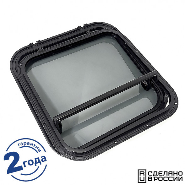 Люк палубный сдвижной Альбатрос 720x720 (черное исполнение)