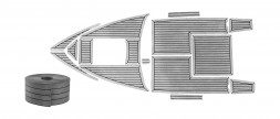 Комплект палубного покрытия для Феникс 560, тик темно-серый, с обкладкой, Marine Rocket