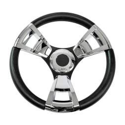 Колесо рулевое Gussi 013 350 мм 350 мм,черный с хромированными вставками