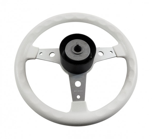 Рулевое колесо DELFINO обод белый,спицы серебряные д. 340 мм
