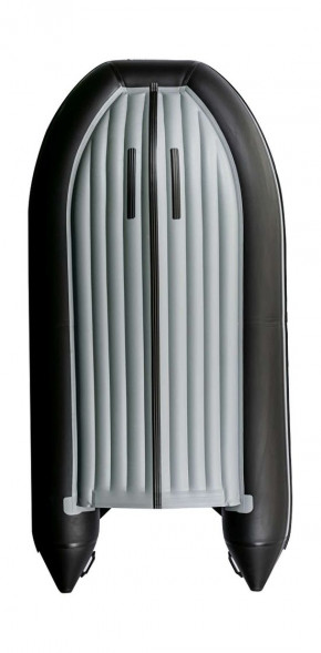 Надувная лодка ПВХ, RiverBoats RB 390 НДНД, черно-серый