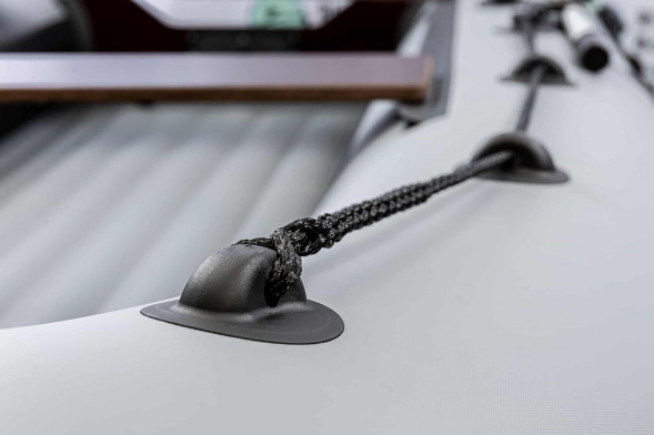 Надувная лодка ПВХ, RiverBoats RB 390 НДНД, черно-серый