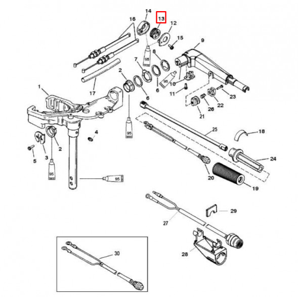 Шкив румпеля  MERCURY 6-60 (Quicksilver)
