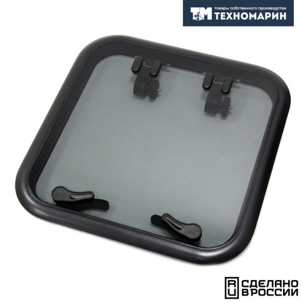 Люк палубный распашной Альбатрос 600x600 (черное исполнение)