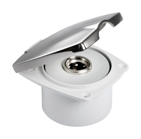 Короб с быстроразъемным штуцером, квадратный, хромированный (упаковка из 4 шт.)