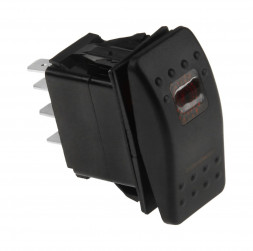 Переключатель трехпозиционный (ON)-OFF-ON 12 В/20А 7Р с подсветкой без фиксации 1 положения