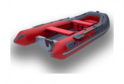 Лодка РИБ (RIB) STEL R-420, графит/красный, накладки на рундук и банки, защита киля, корпус серый