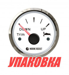 Трим-указатель 0-190 Ом, белый циферблат, нержавеющий ободок, д. 52 мм, Marine Rocket (упаковка из 30 шт.)