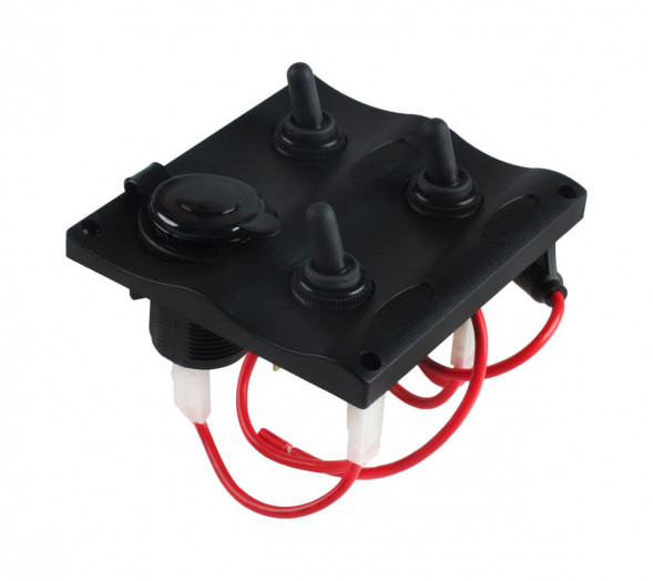 Панель бортового питания 3 переключателя, разъем прикуривателя