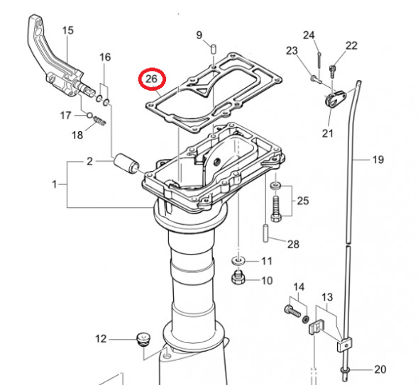 Прокладка под блок Tohatsu 5 (Omax 2)