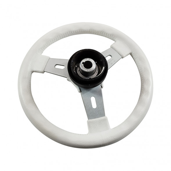 Колесо рулевое ELBA, спицы серебрянные 320 мм, белый