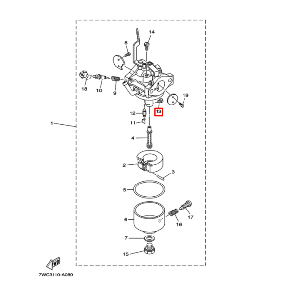 Жиклёр главный генератора EF1400-2500 (#91.3)