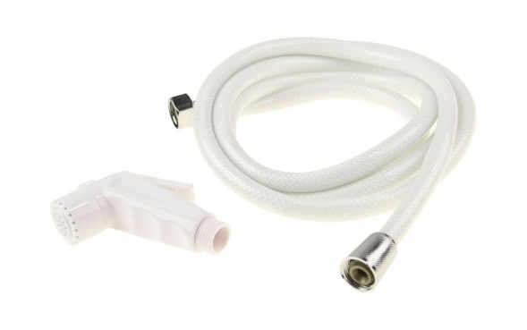 Лейка душа пластиковая белая, шланг 2.5 м (упаковка из 5 шт.)