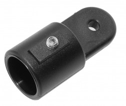 Наконечник с рымом, черный пластик, надевается на трубу с наружным диаметром 22 мм