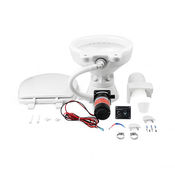 Унитаз судовой керамический SeaFlo с электрической помпой Унитаз, 12V