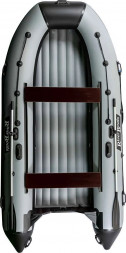 Надувная лодка ПВХ, RiverBoats RB 430 НДНД, черно-серый