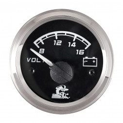 Вольтметр, &quot;Мореман&quot; 8-16 В,  черный циферблат