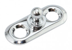 Ответная часть кнопки, крепление к твердой поверхности, 27 мм, никелированная латунь