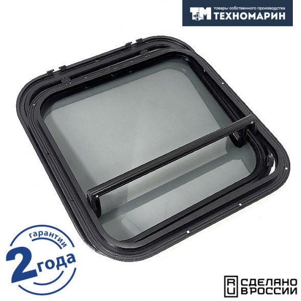 Люк палубный сдвижной Альбатрос 720x720 (черное исполнение)