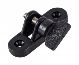 Кронштейн палубный 75 град, винт-барашек, ровное основание, пластиковый черный