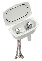 Смеситель с лейкой душа в боксе, белый