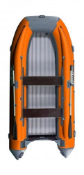 Надувная лодка ПВХ, RiverBoats RB 370 НДНД, ф/б, серо-оранжевый