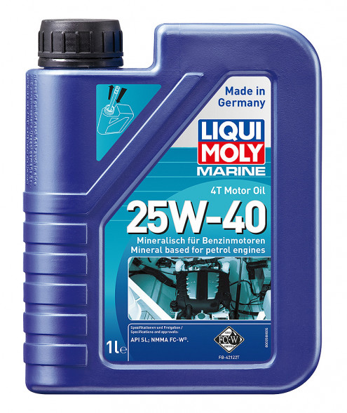 Минеральное моторное масло &quot;Liqui Moly 25W-40&quot;  для 4-х тактных двигателей,1 л