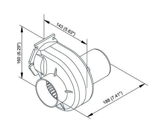 Вентилятор электрический 12 В, 3А, 2547 л/мин, без кронштейна