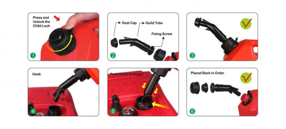 Канистра для ГСМ пластиковая, 10 л (упаковка из 6 шт.)