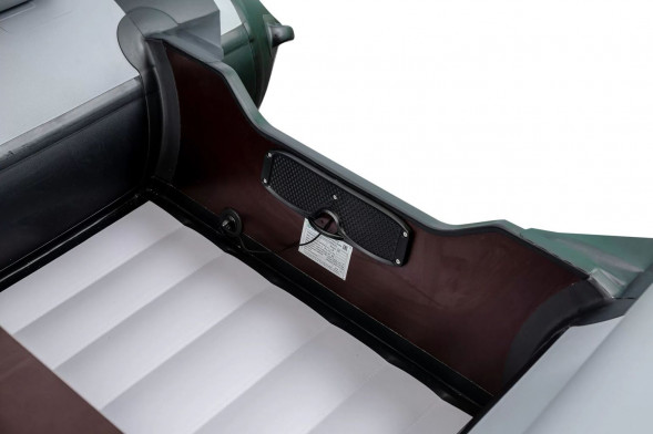 Надувная лодка ПВХ, RiverBoats RB 370 НДНД, ф/б, серо-белый