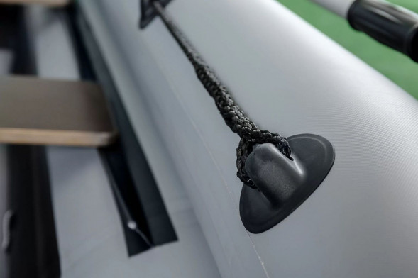 Надувная лодка ПВХ, RiverBoats RB 370 НДНД, ф/б, серо-белый