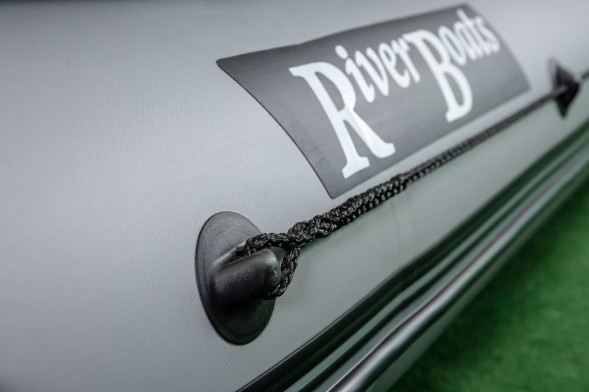 Надувная лодка ПВХ, RiverBoats RB 370 НДНД, ф/б, серо-белый