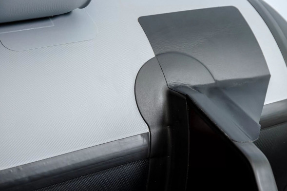 Надувная лодка ПВХ, RiverBoats RB 370 НДНД, ф/б, серо-белый