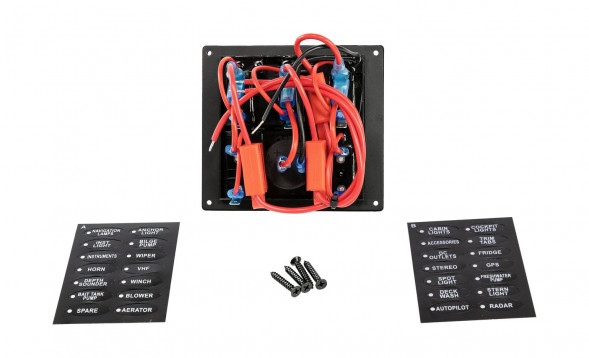 Панель бортового питания 5 переключателей, разъем прикуривателя, Marine Rocket