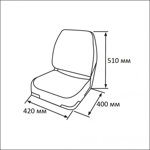 Сиденье мягкое складное Classic Low Back Seat, серо-красное