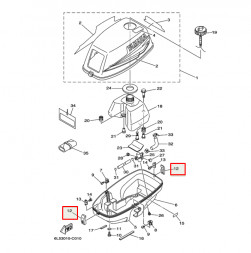Фиксатор колпака YAMAHA 3; SEAPRO T3 (3A-42647-00; 6L5-42647-00; 3MHS-01011A ) (PREMARINE)