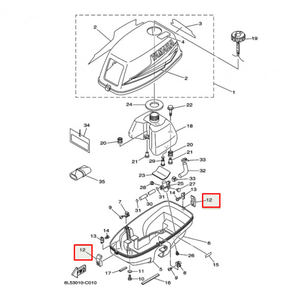 Фиксатор колпака YAMAHA 3; SEAPRO T3 (3A-42647-00; 6L5-42647-00; 3MHS-01011A ) (PREMARINE)