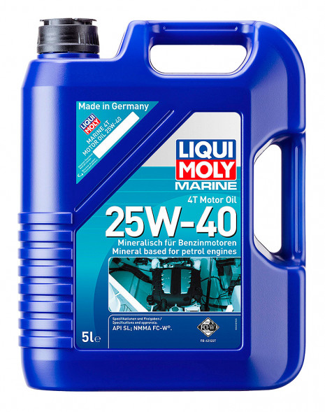 Минеральное моторное масло &quot;Liqui Moly 25W-40&quot;  для 4-х тактных двигателей, 5 л