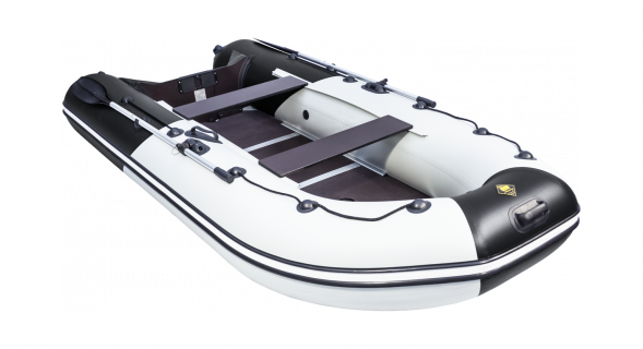 Надувная лодка ПВХ, Ривьера Компакт 3400 СК Комби, светло-серый/черный