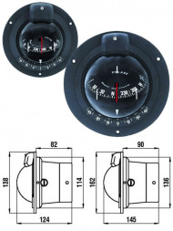 Компас «Polar», 80 мм, белый, с картушкой красного цвета