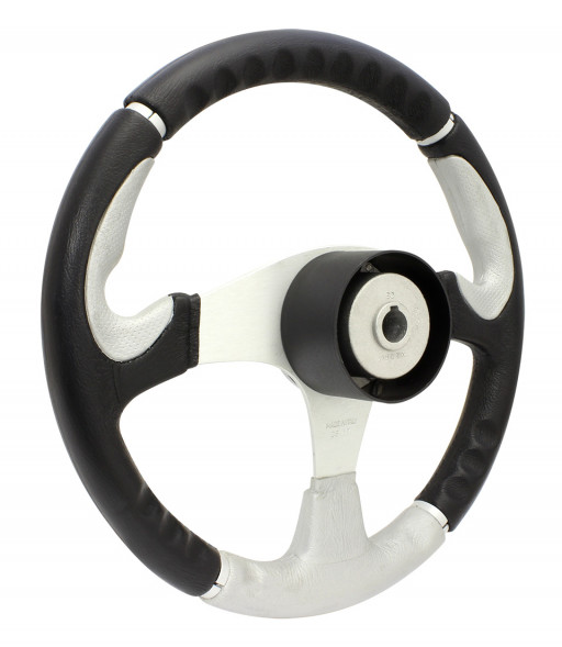 Рулевое колесо «Flash», черные спицы, серебристо-черный обод.