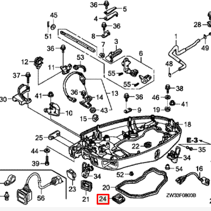 Пыльник тяги в поддоне Honda BF40-50 (40109-ZV5-000)