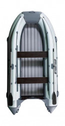 Надувная лодка ПВХ, RiverBoats RB 410 НДНД, ф/б, серо-белый
