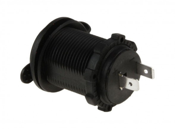 Разъем прикуривателя врезной, чёрный