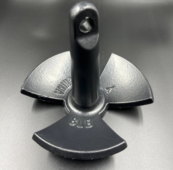 Якорь речной 3-х лепестковый (черный) с ПВХ покрытием 3.6кг (Allshine)