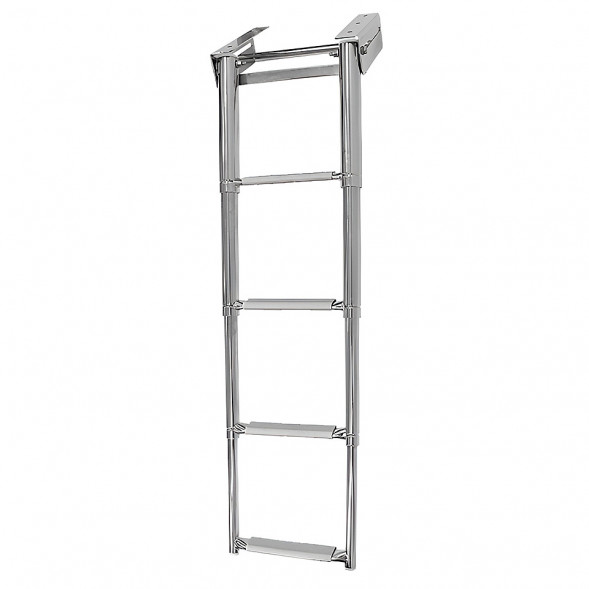 Трап телескопический 4 ступени выдвижной, серая ступень