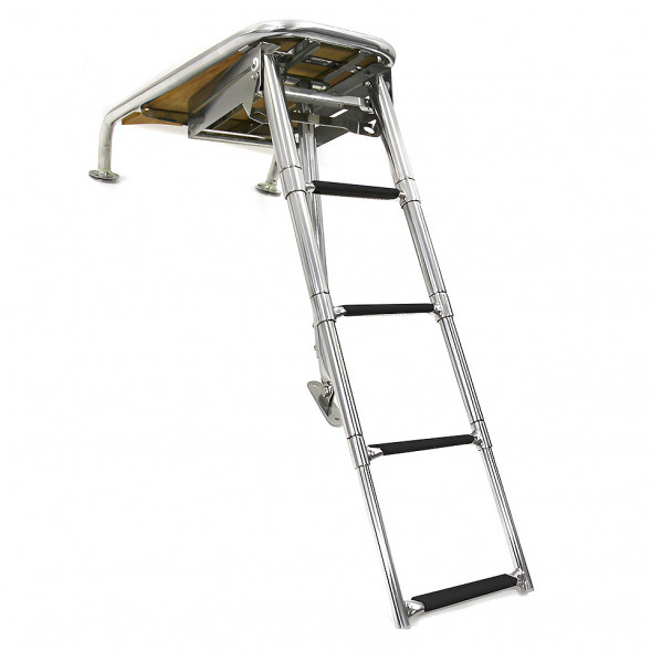 Платформа носовая с трапом 4 ступени черные