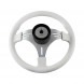 Колесо рулевое MANTA, спицы серебряные 355 мм, белый
