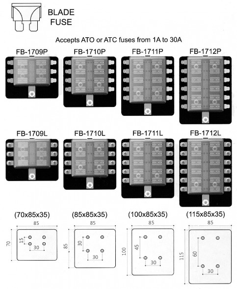 Блок предохранителей, 12 гнезд
